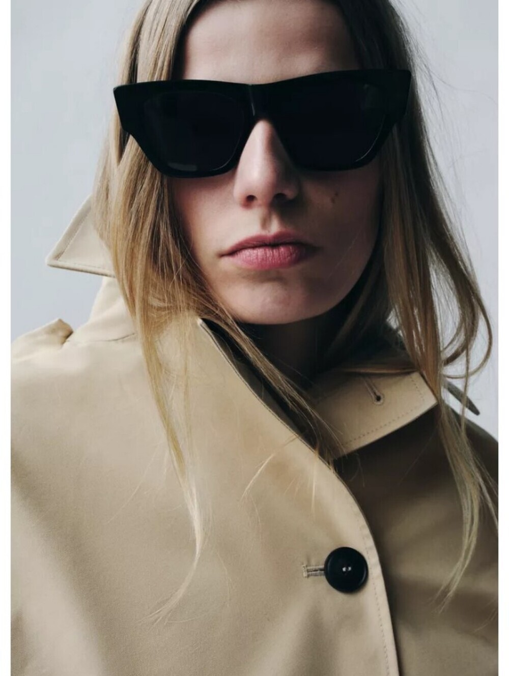 Zara ZW Collection Cropped Water Resistant Beige Trench Coat Jacket - Picture 8 of 12
